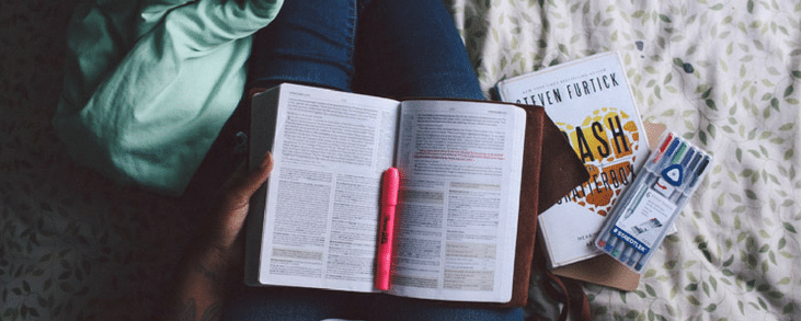 textbook with highlights