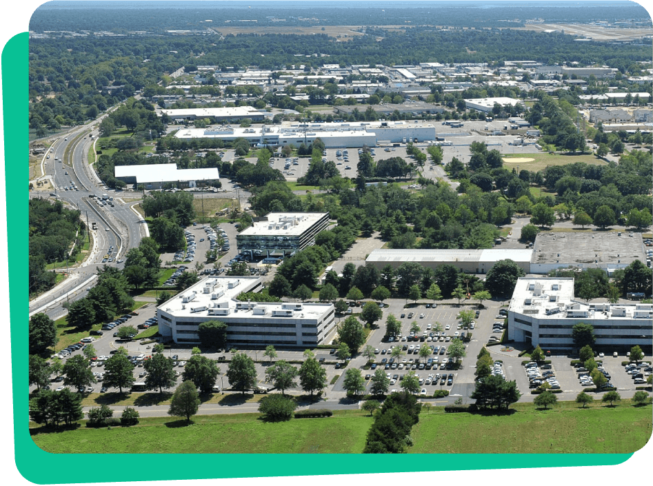 office park view from overhead